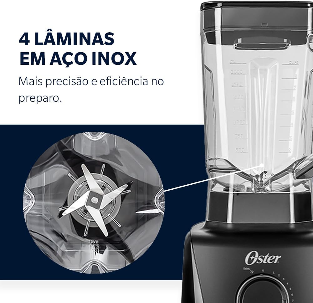 Liquidificador 1400 Full Oster Preto 3,2L
