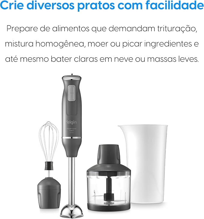 Mixer Power Inox 3 em 1 600W Elgin Lunar 220V - Mixer, triturador e batedor