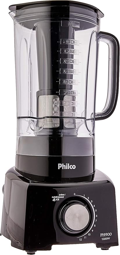 Fritadeira Elétrica Sem Óleo Air Fry Philco Oven PFR2200P 12L – Preta + Liquidificador Philco PH900 1200W com 12 Velocidades - Preto - 110V