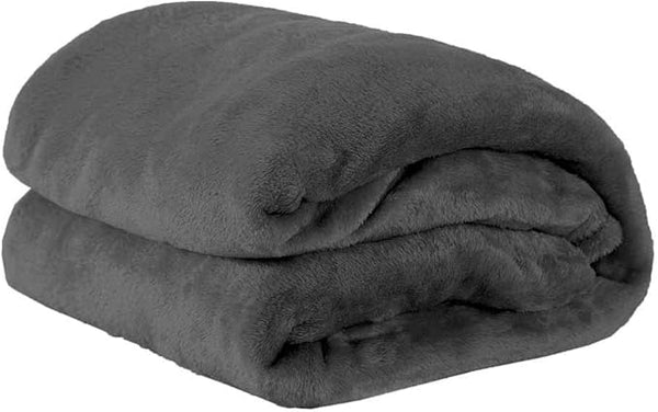 Cobertor Casal Manta Microfibra Fleece 01 Peça Chumbo