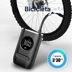 Calibrador Compressor Bomba De Ar Portátil Digital com Lanterna LED para Encher Pneus de Carro, Moto, Bike, Bicicleta, Bola e Piscina Inflável