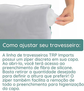 Kit 2 Travesseiros TRP Imports Select Luxo Fibras Importada E Antialérgica