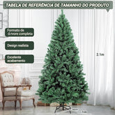 ÁRVORE DE NATAL CRETA COM 964 HASTES COR VERDE 210CM