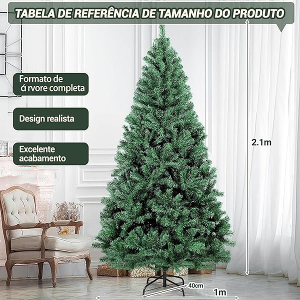 ÁRVORE DE NATAL CRETA COM 964 HASTES COR VERDE 210CM